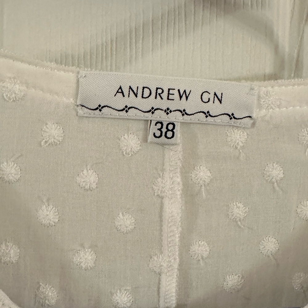 Andrew GN French Designer Swiss Dot Zip Front French Size 38 - Picture 9 of 10